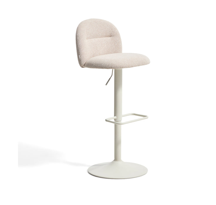 Kave Home Verstelbare Barkruk Arino Chenille - Beige (zithoogte 64-86cm)