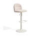 Kave Home Verstelbare Barkruk Arino Chenille - Beige (zithoogte 64-86cm)