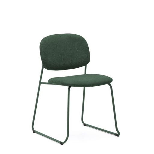 Kave Home Eetkamerstoel Meli Chenille - Groen - ThatLyfeStyle