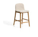 Kave Home Barkruk Elnor Chenille en eiken - Beige (zithoogte 65cm)