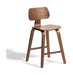 Kave Home Barkruk Gena Walnoot (zithoogte 65cm) - Donkerbruin