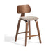 Kave Home Barkruk Gena Chenille en walnoot - Beige/Bruin (zithoogte 66cm)