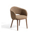 Kave Home Eetkamerstoel Maina Chenille & Walnootkleurig Essenhout - Bruin