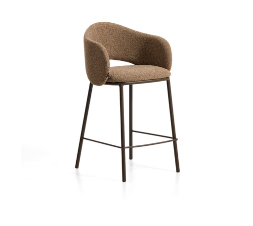 Kave Home Barkruk Maina Chenille - Bruin (zithoogte 65cm)