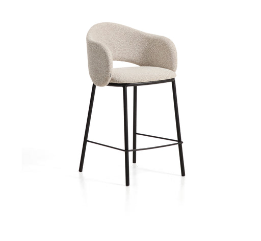 Kave Home Barkruk Maina Chenille - Beige (zithoogte 65cm)