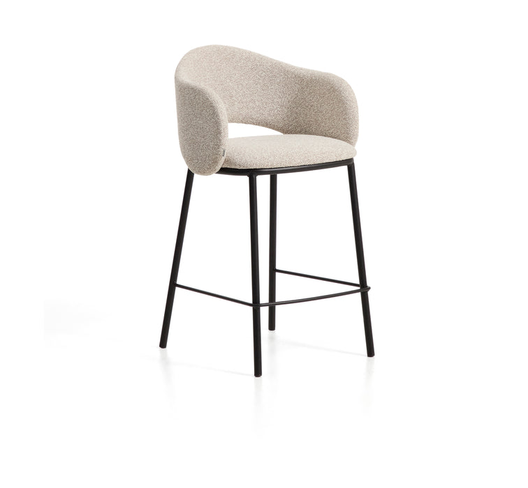 Kave Home Barkruk Maina Chenille - Beige (zithoogte 65cm)