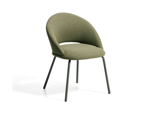 Kave Home Eetkamerstoel Bonali Chenille - Groen