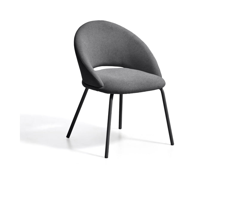 Kave Home Eetkamerstoel Bonali Chenille - Grijs