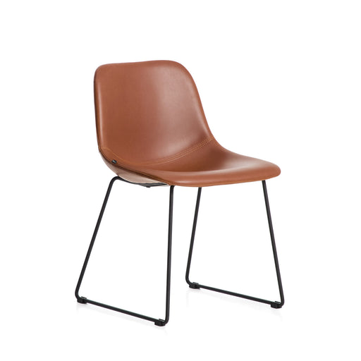 Kave Home Eetkamerstoel Zahara Lederlook - Bruin