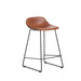 Kave Home Barkruk Zahara Lederlook - Bruin (zithoogte 66cm)