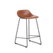 Kave Home Barkruk Zahara Lederlook - Bruin (zithoogte 76cm)