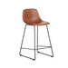 Kave Home Barkruk Zahara Lederlook - Bruin (zithoogte 66cm)
