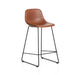 Kave Home Barkruk Zahara Lederlook - Bruin (zithoogte 76cm)