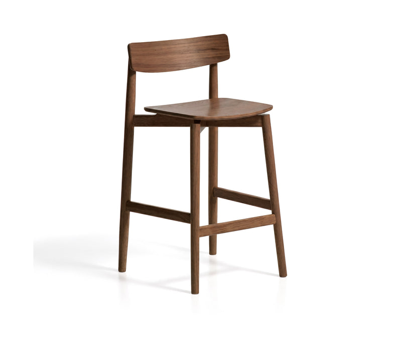 Kave Home Barkruk Evera Eiken - Bruin (zithoogte 65cm)