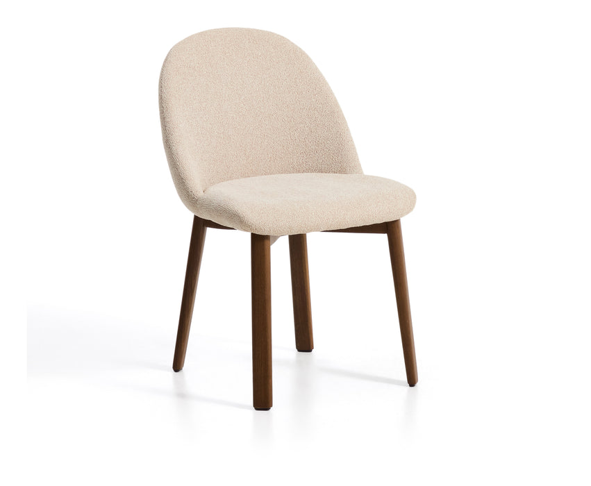 Kave Home Eetkamerstoel Meila Chenille - Beige/Bruin