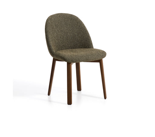 Kave Home Eetkamerstoel Meila Chenille - Groen/Bruin - ThatLyfeStyle
