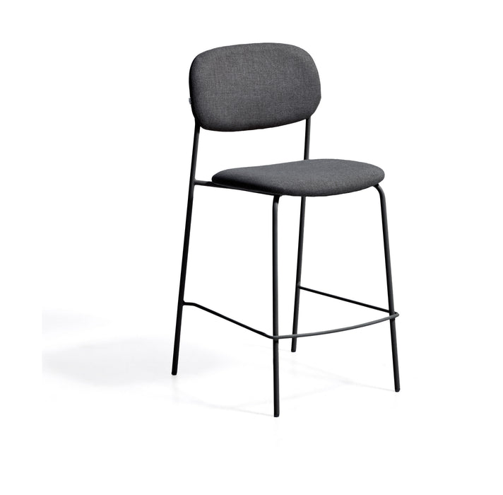 Kave Home Barkruk Meli Chenille - Grijs (zithoogte 65cm)