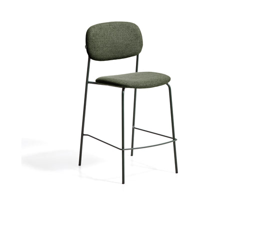 Kave Home Barkruk Meli Chenille - Groen (zithoogte 65cm)