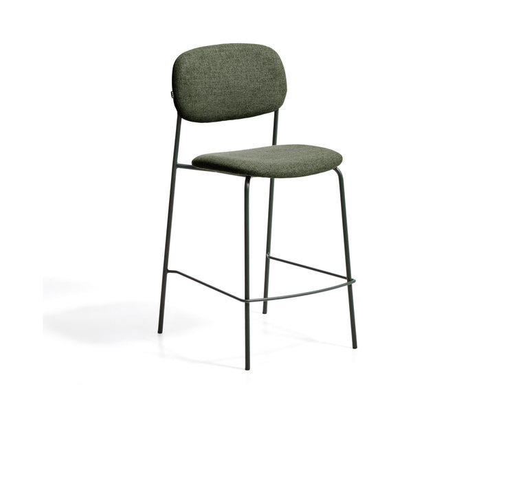 Kave Home Barkruk Meli Chenille - Groen (zithoogte 65cm)