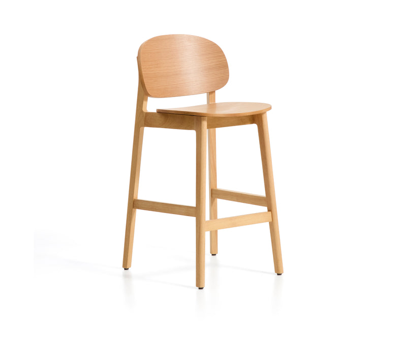 Kave Home Barkruk Ludara Eikenfineer - Naturel (zithoogte 66cm)