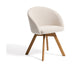 Kave Home Draaibare Eetkamerstoel Marvin Chenille en naturel hout - Beige