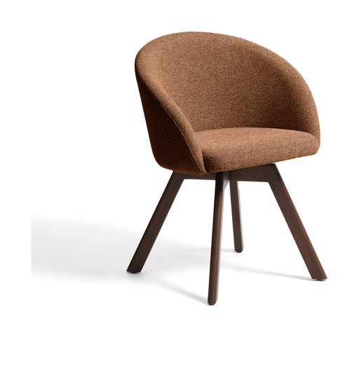 Kave Home Draaibare Eetkamerstoel Marvin Chenille en walnoot - Terracotta