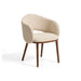 Kave Home Eetkamerstoel Maina Chenille & Walnootkleurig Essenhout - Beige
