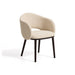 Kave Home Eetkamerstoel Maina Chenille & Geëboniseerd Essenhout - Beige
