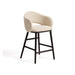 Kave Home Barkruk Maina Chenille & Geëboniseerd Essenhout - Beige (zithoogte 65cm)