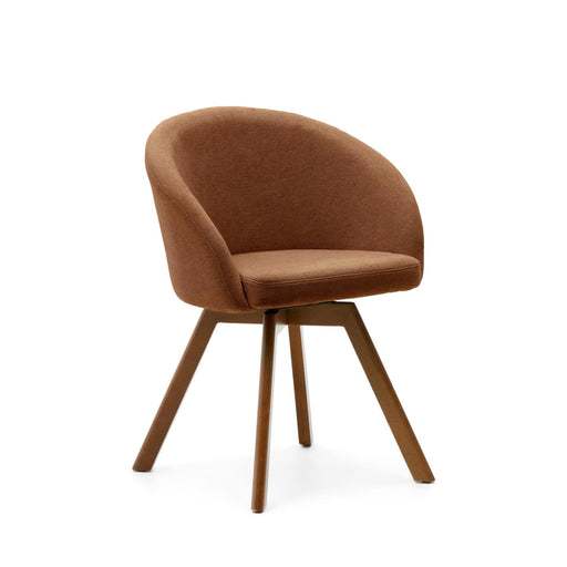 Kave Home Draaibare Eetkamerstoel Marvin Chenille - Bruin - ThatLyfeStyle