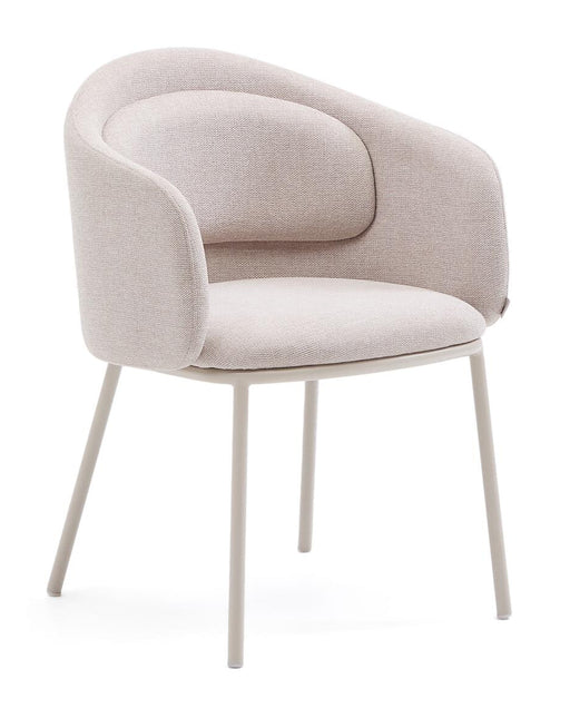 Kave Home Eetkamerstoel Minda Chenille - Beige