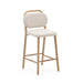 Kave Home Barkruk Helda Chenille en eikenhout (zithoogte 66cm)