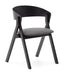 Kave Home Eetkamerstoel Godia Chenille en hout - Grijs/Zwart