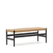 Kave Home Eetkamerbank Zaide Zwart eikenhout en touw, 120cm