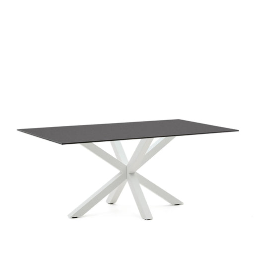 Kave Home Eettafel Argo Glas, 180 x 100cm - Zwart/Wit