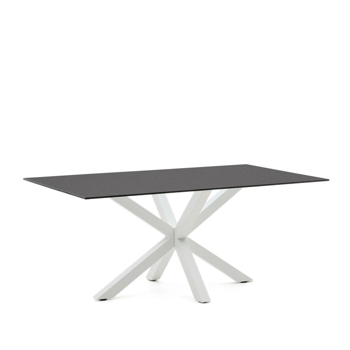 Kave Home Eettafel Argo Glas, 180 x 100cm - Zwart/Wit