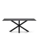 Kave Home Eettafel Argo Glas, 200 x 100 cm - Mat Zwart