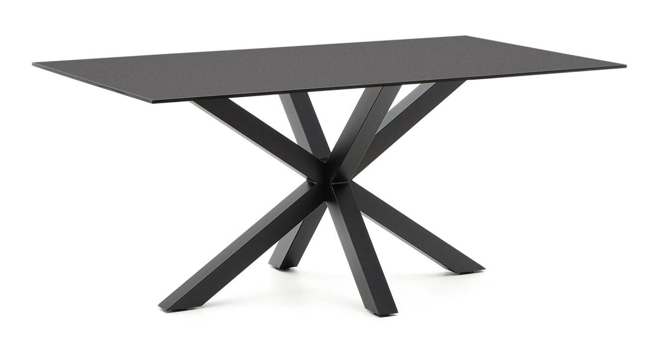Kave Home Eettafel Argo Glas, 160 x 90cm - Zwart