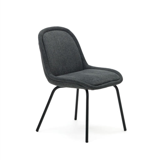 Kave Home Eetkamerstoel Aimin Chenille - Donkergrijs