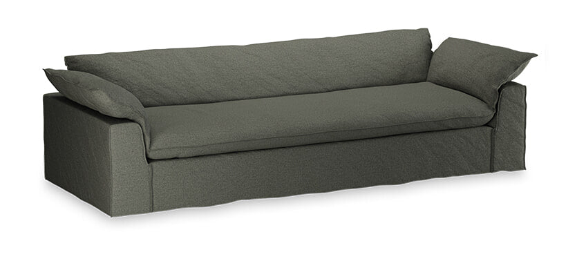 HKliving 3-zits Bank Nomad 305cm, Katoen - Army Green
