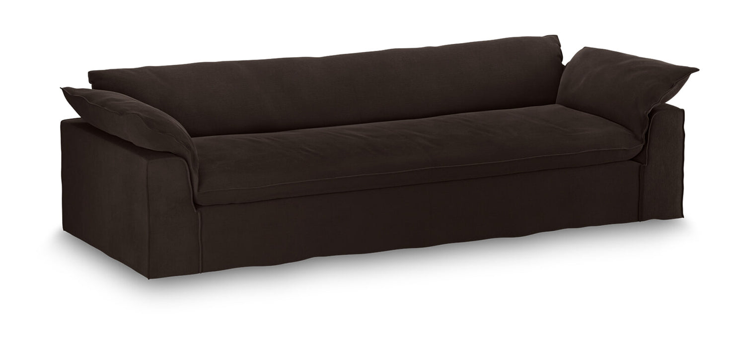 HKliving Driezitsbank Nomad 305cm, Velvet - Espresso