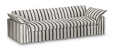HKliving 3-zits Bank Nomad 305cm, Stof - Chalkstripe
