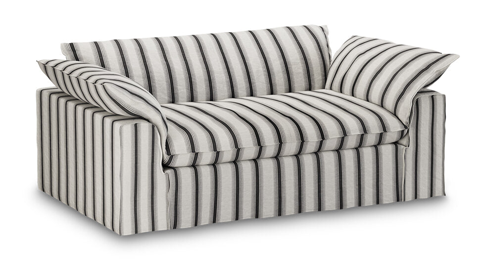 HKliving 2-zits Bank Nomad 204cm, Rocco stof - Chalkstripe