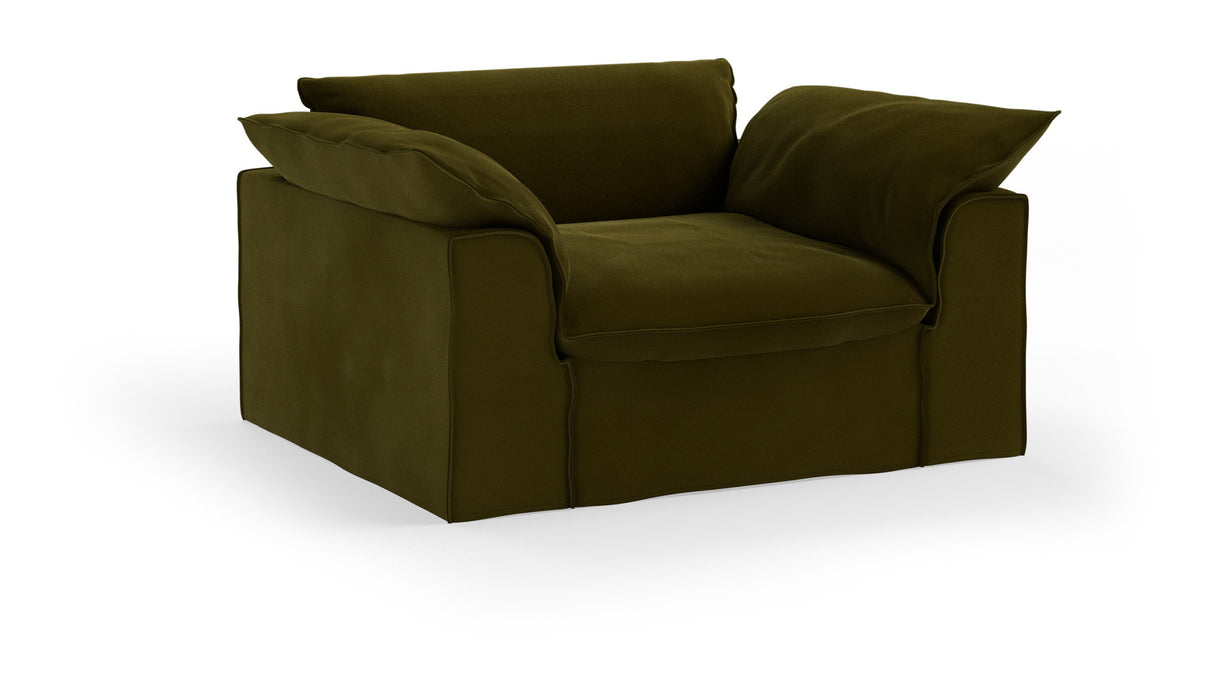 HKliving Loveseat Nomad Velvet, 139cm - Olijfgroen