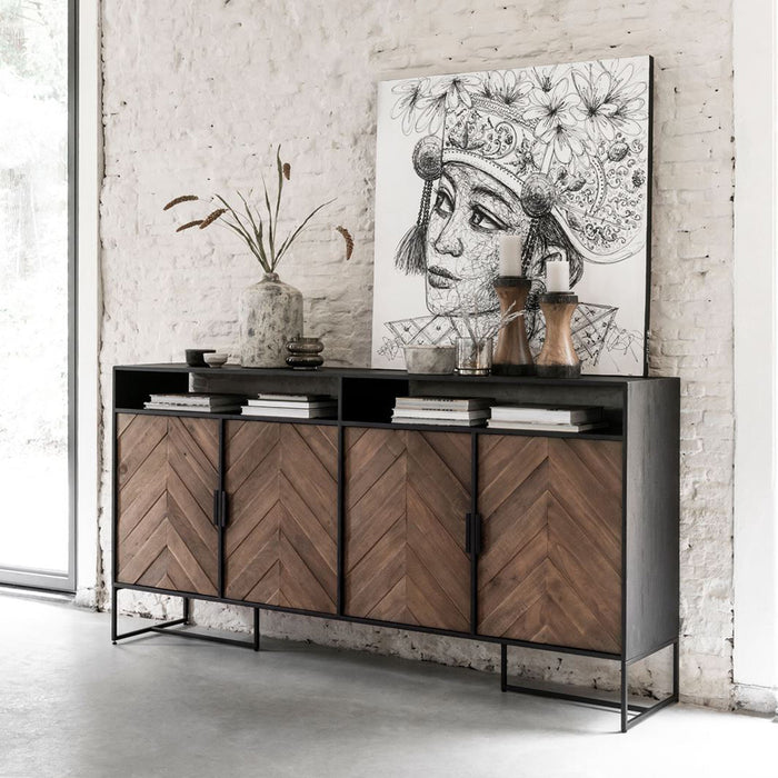 DTP Home Dressoir Criss Cross Hout en staal, 200cm - Naturel