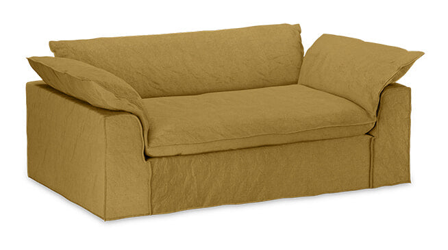 HKliving Hoes voor Bank Nomad 204cm, Linnen - Okergeel