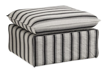 HKliving Hoes voor Hocker Nomad Rocco Chalkstripe - Zwart/Wit