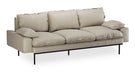 HKliving 3-zits Bank Retro 225cm, Geweven stof - Ivoor