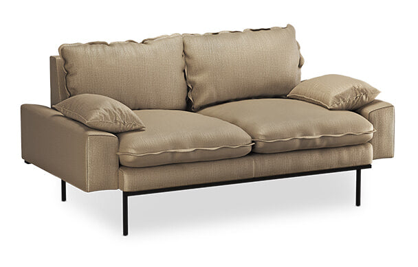 HKliving 2-zits Bank Retro 175cm, Geweven stof - Earth