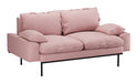 HKliving 2-zits Bank Retro 175cm, Geweven stof - Roze